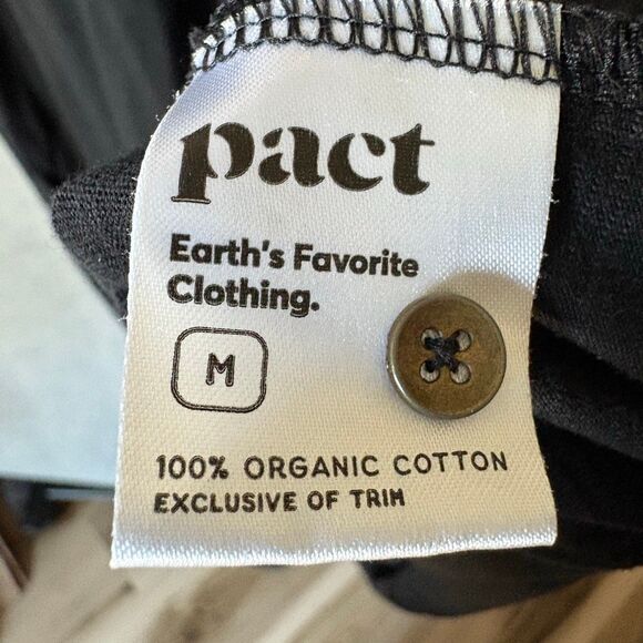 Pact Sleeveless Black Tiered Midi Organic Cotton Dress Casual Everyday size M - Picture 6 of 6